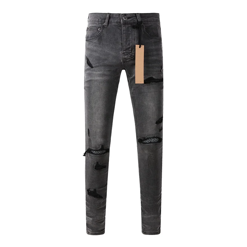 Skinny Jeans Ripped - Celana Jeans Pria High Street Distressed