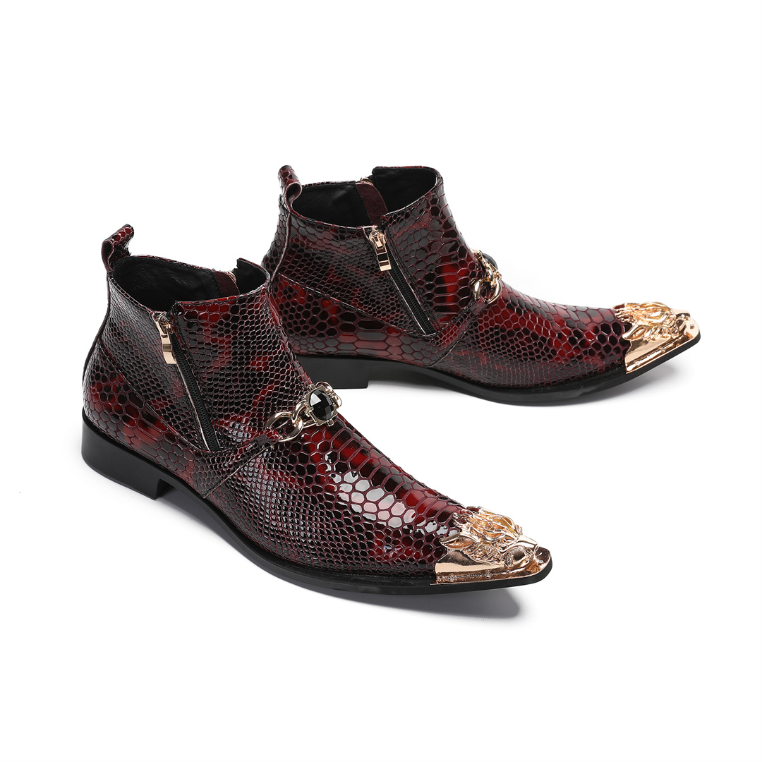 Mens Fashion Dress Shoes - Sepatu bot kulit asli berujung runcing