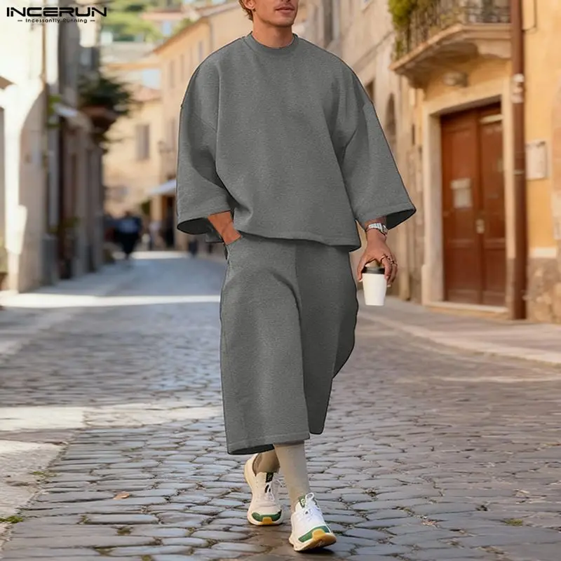 Men'S Fashion Hoodie - INCERUN Setelan Pria Warna Solid Hoodie