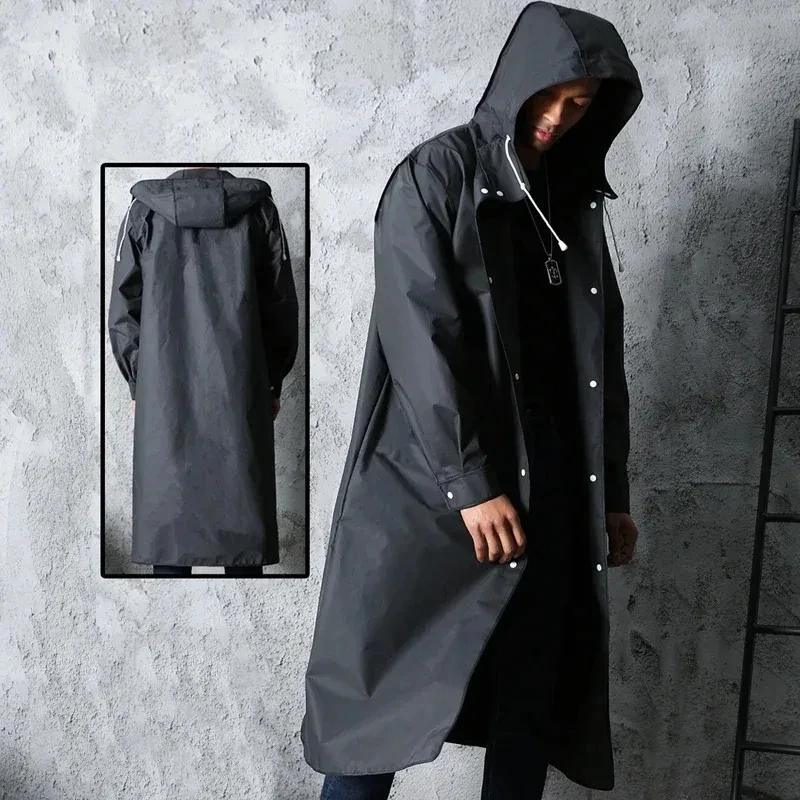 Mens Fashion Poncho - Jas hujan panjang tahan air dewasa
