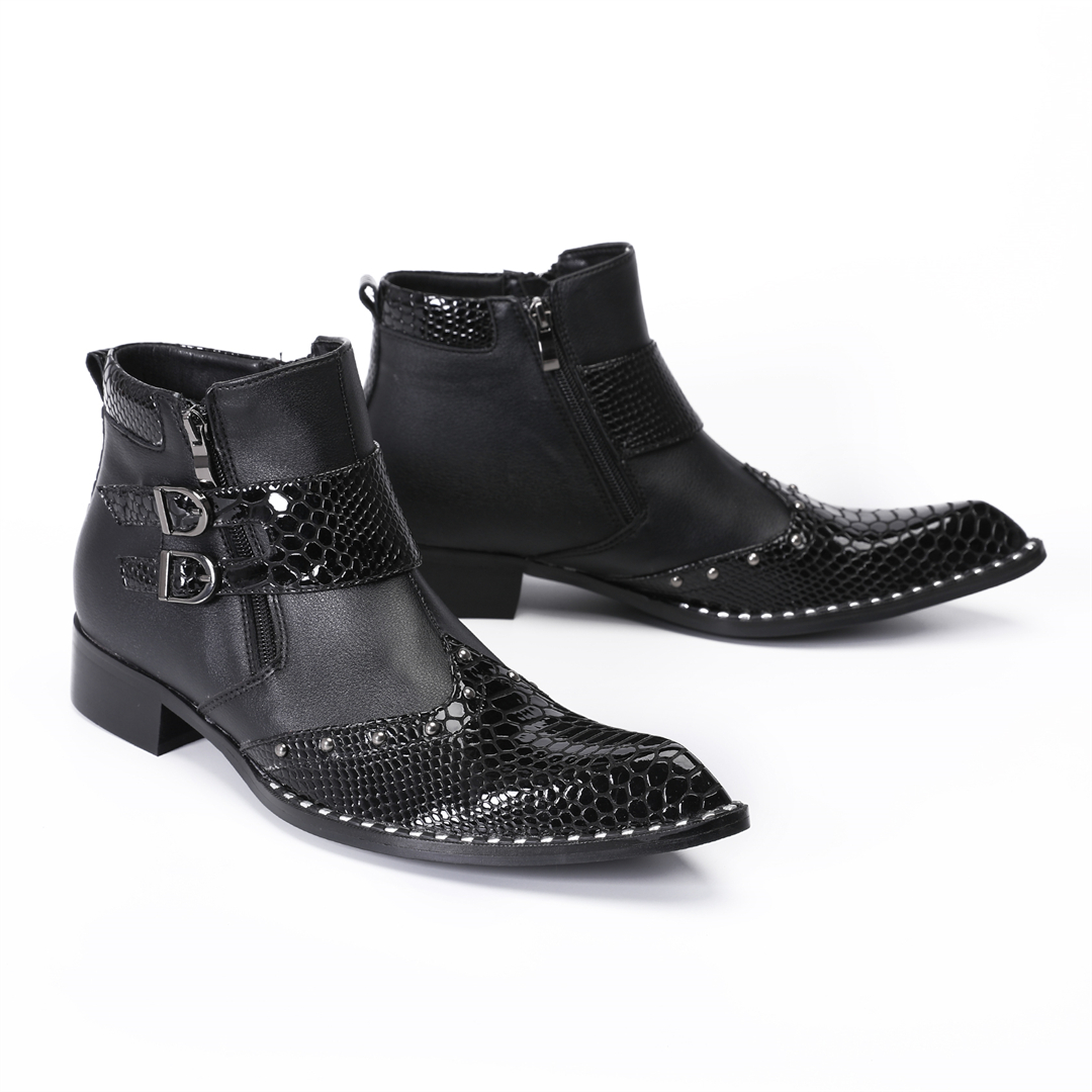 Mens Fashion Dress Shoes - Sepatu bot pergelangan kaki sepeda motor