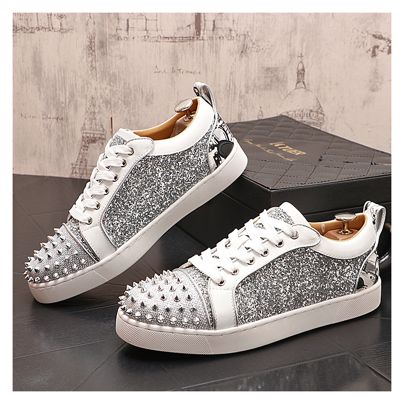 Mens Fashion Dress Shoes - Sepatu Paku Keling Perak Fashion Mewah
