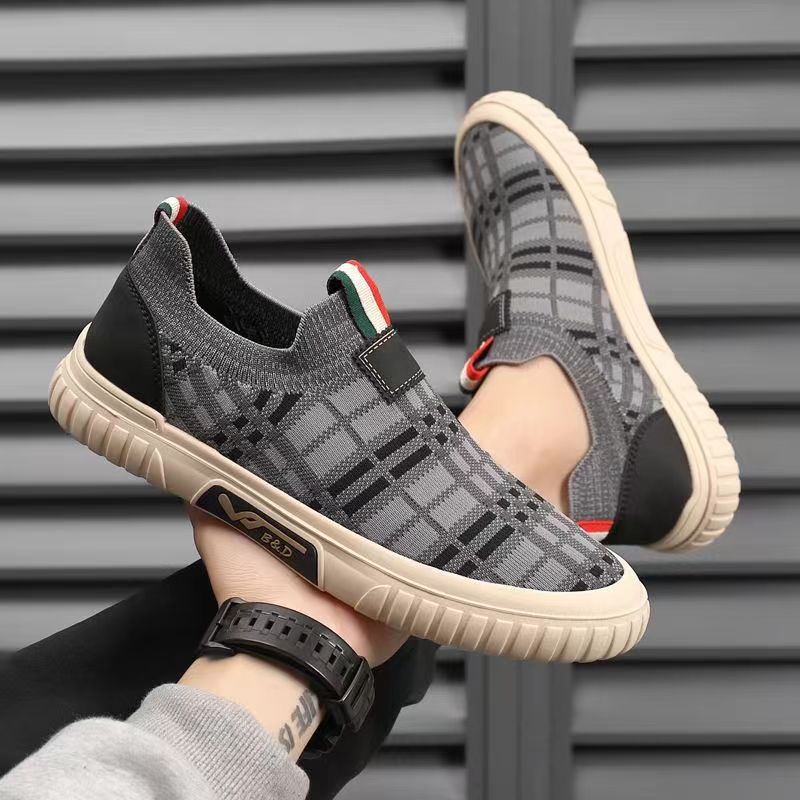 Casual Sneakers Men - Sepatu Kaus Kaki Slip-On Pria Bernapas