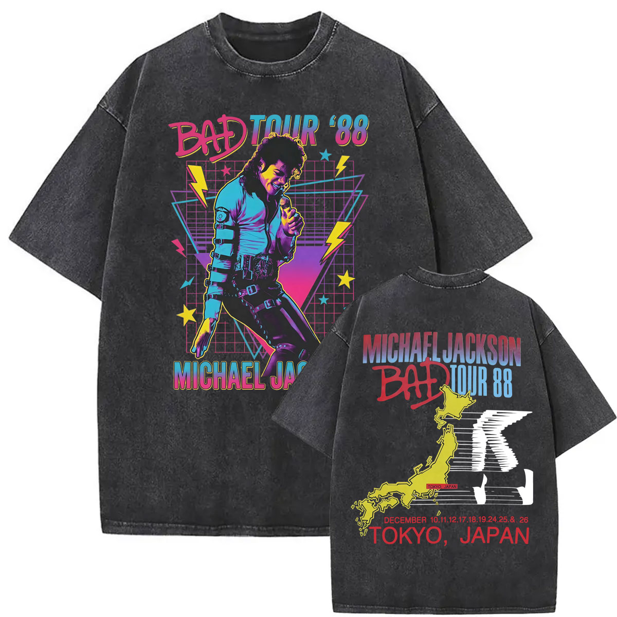 Men'S Fashion From The 80S - Kaos Vintage Washed King of Pop