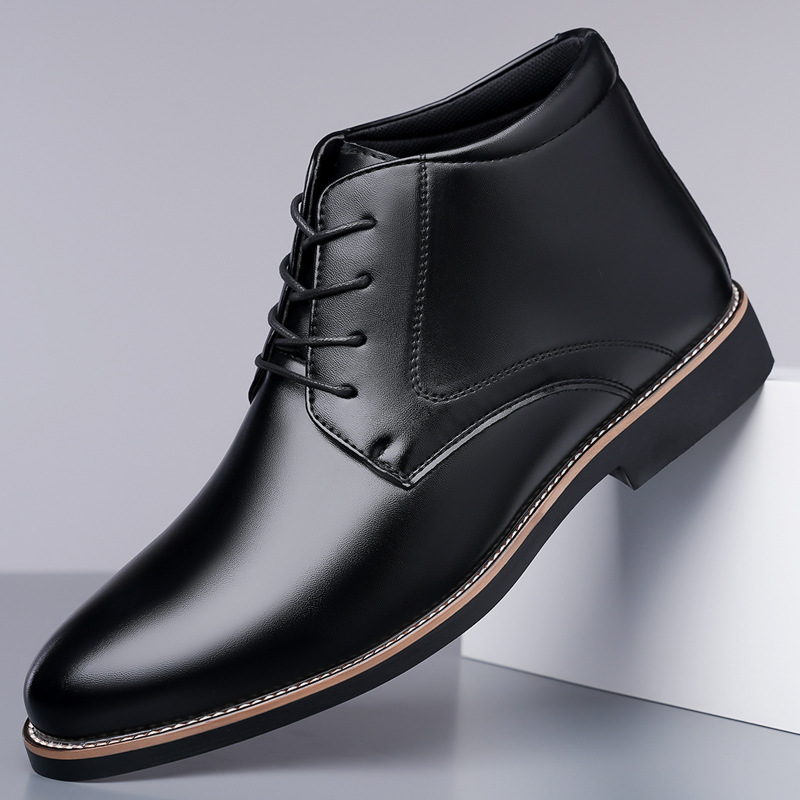 Mens Fashion Dress Shoes - Sepatu bot kulit pria model high
