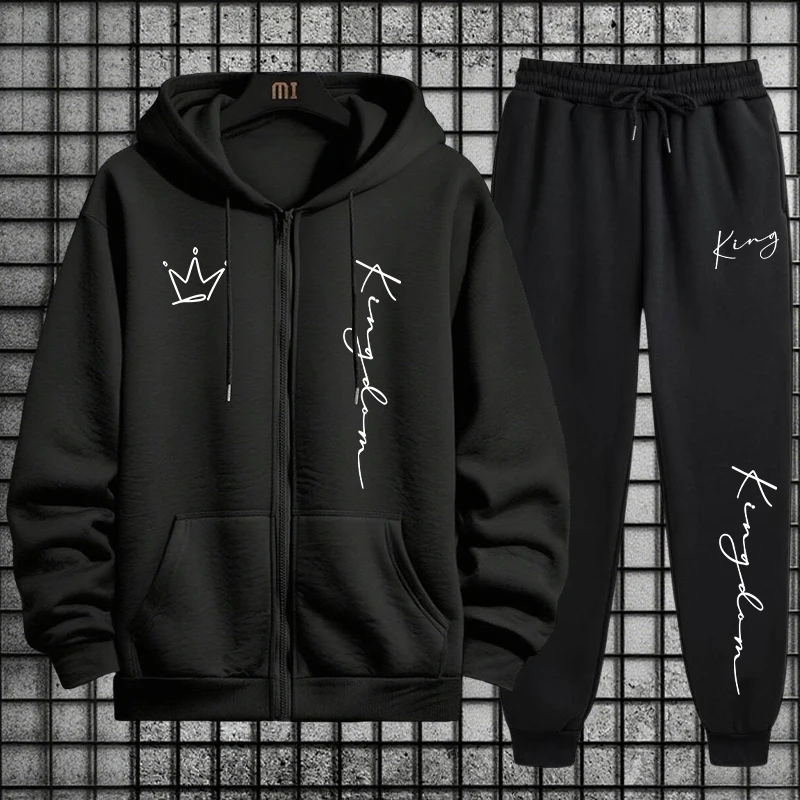 Quality Men'S Fashion - Hoodie dan Celana Olahraga Motif King