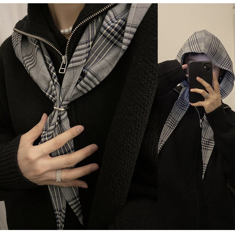Men'S Fashion With Hat - Syal Selendang Berkerudung Katun Asli Seri