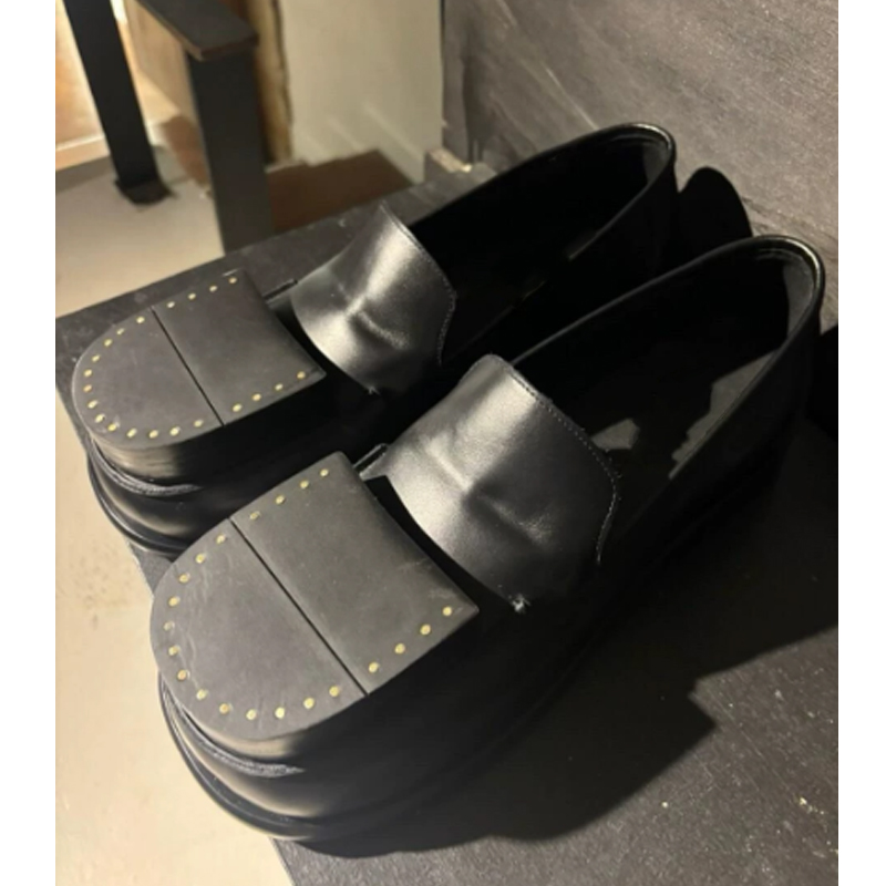 Mens Fashion Dress Shoes - Sepatu Loafer Pria Hitam Ujung Bulat