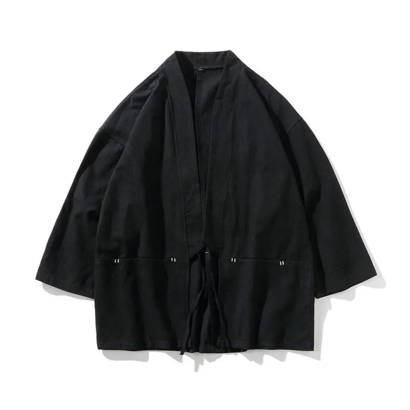 Men'S Fashion Zip Sweater - Tradisional Gaya Jepang Fashion Pria Retro