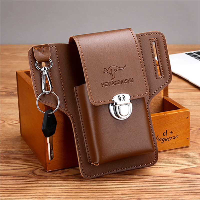 Belt Mens Fashion - Tas Sabuk Ponsel untuk Pria, Kantong