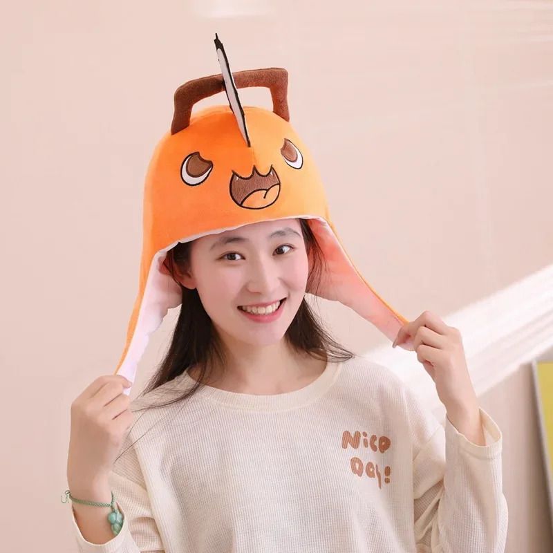 Men'S Fashion With Hat - Topi Kepala Boneka Cosplay Anime Chainsaw