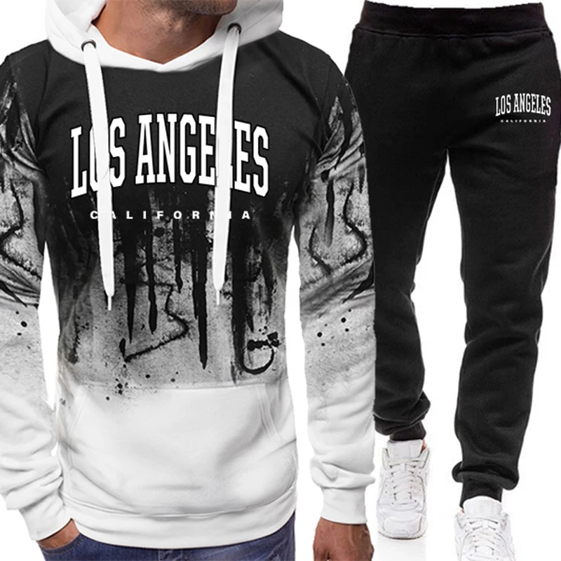 Men'S Fashion Hoodie - Setelan Olahraga Pria Motif Cetak Kasual,