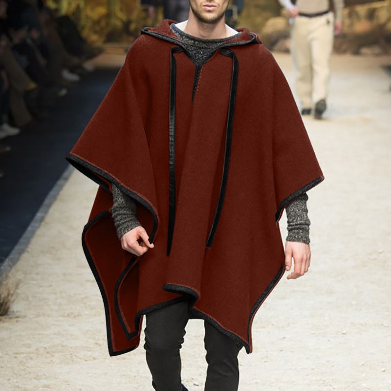 Jas Mantel Pria Model Cape Irr - Mens Fashion Poncho ulasan dan harga
