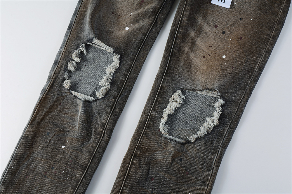Celana Jeans Pria Gaya Amerika - Skinny Jeans Ripped ulasan dan harga