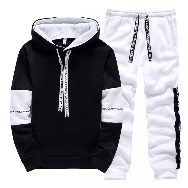 Setelan Olahraga Pria Hitam Pu - Men'S Fashion Hoodie ulasan dan harga