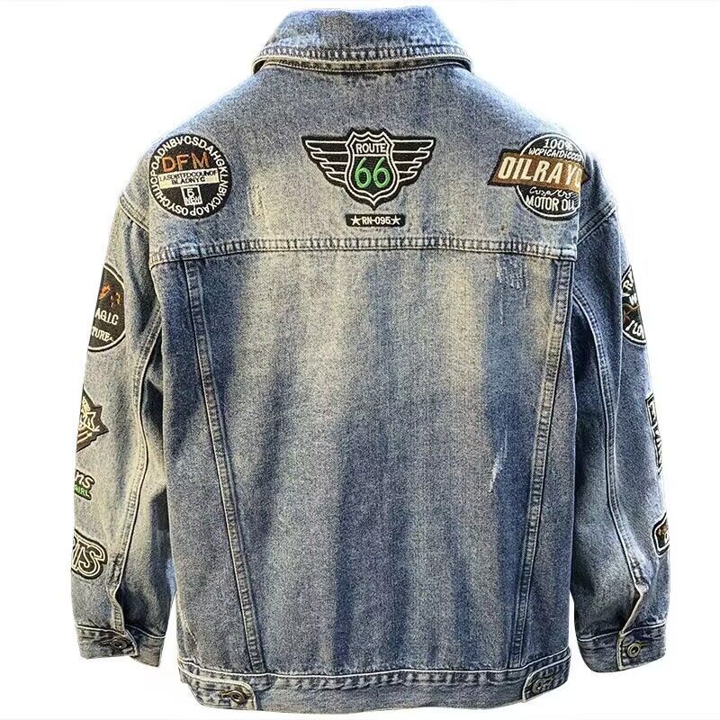 Jaket Denim Bordir High Street - Mens Fashion Denim Jacket ulasan dan harga
