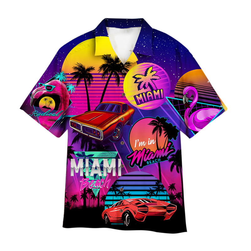 Kemeja motif 3D warna-warni mu - Men'S Fashion From The 80S ulasan dan harga