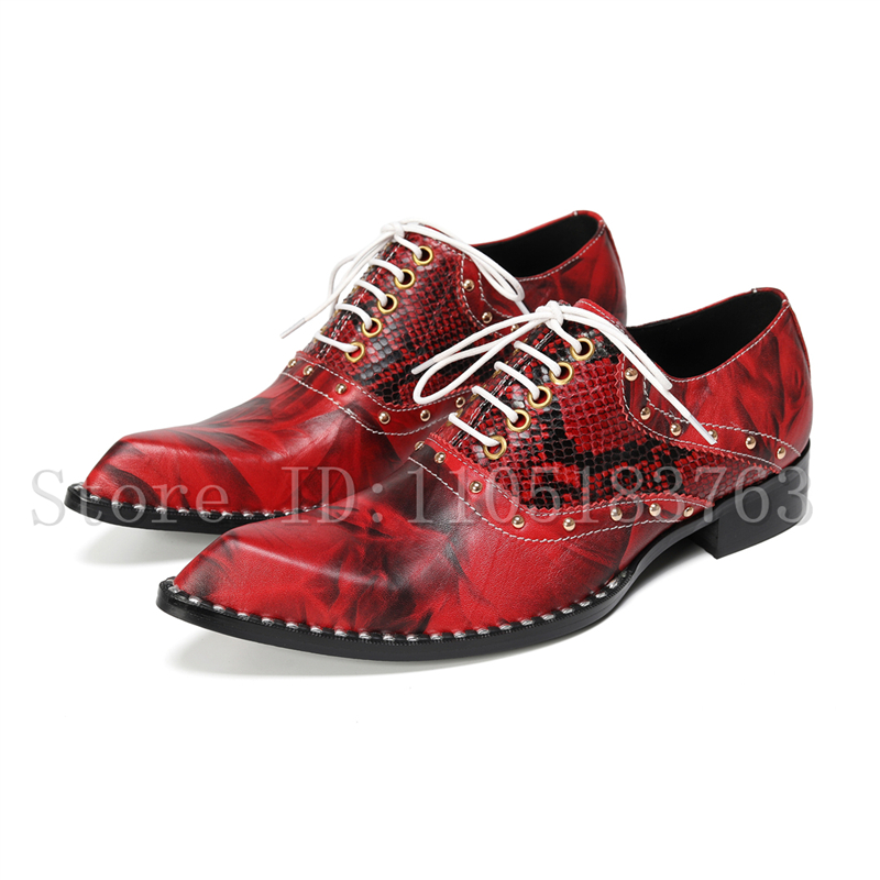 Sepatu Oxford Kulit Ular Merah - Mens Fashion Dress Shoes ulasan dan harga