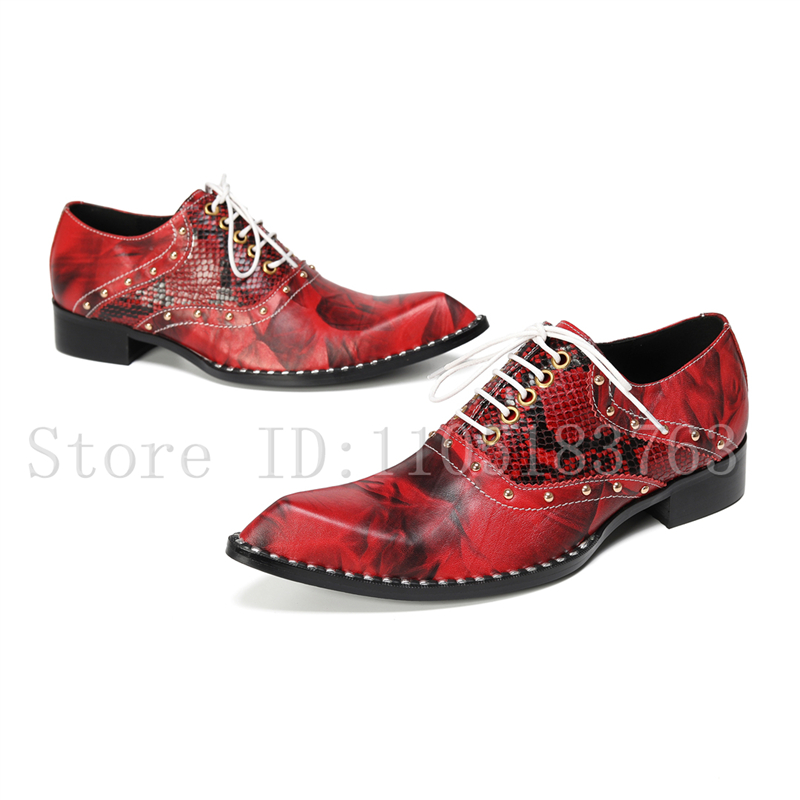 Sepatu Oxford Kulit Ular Merah - Mens Fashion Dress Shoes ulasan dan harga