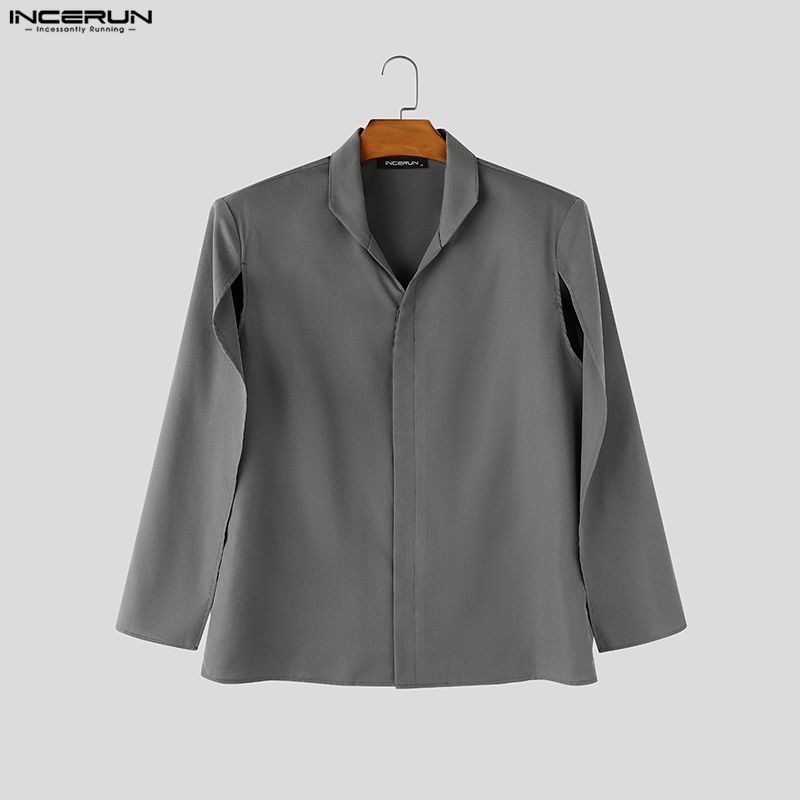 INCERUN Kemeja Pria Warna Soli - Mens Fashion Poncho ulasan dan harga