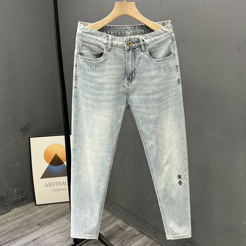 Celana Jeans Denim pria, celan - Skinny Jeans Ripped ulasan dan harga