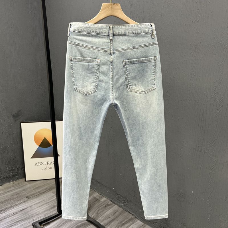 Celana Jeans Denim pria, celan - Skinny Jeans Ripped ulasan dan harga