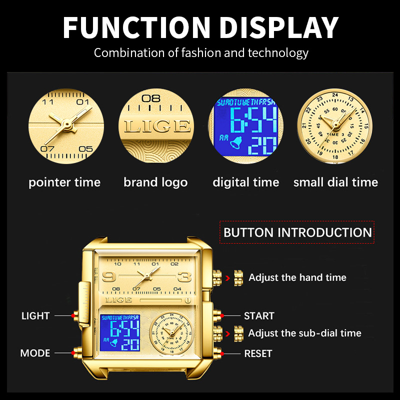 LIGE 2026 Jam Tangan Quartz Em - Men'S Fashion Week 2026 ulasan dan harga