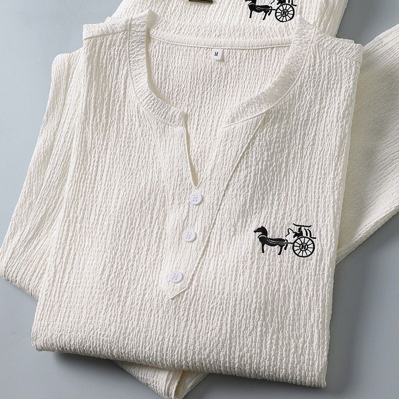 Set Kaos Lengan Pendek Linen T - Quality Men'S Fashion ulasan dan harga