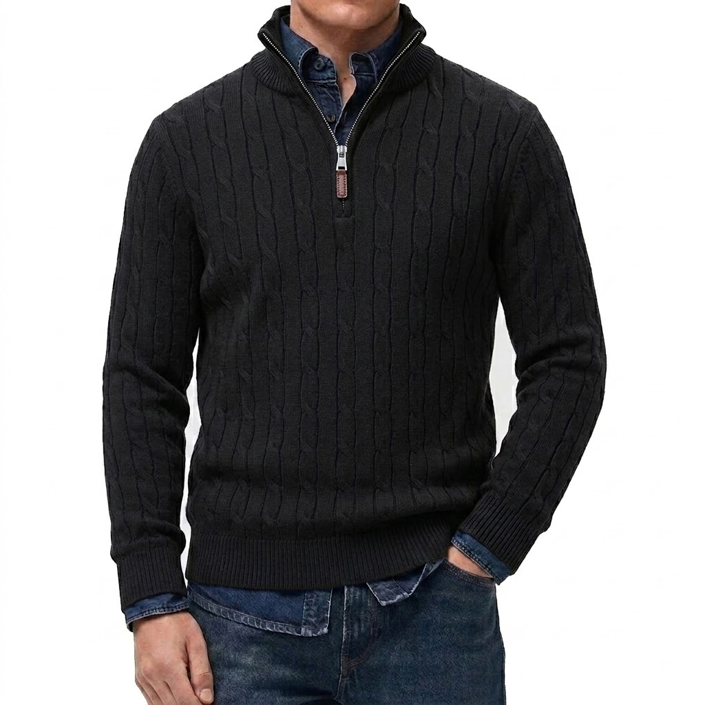 Kardigan Pria Kasual Kerah Teg - Men'S Fashion Zip Sweater ulasan dan harga