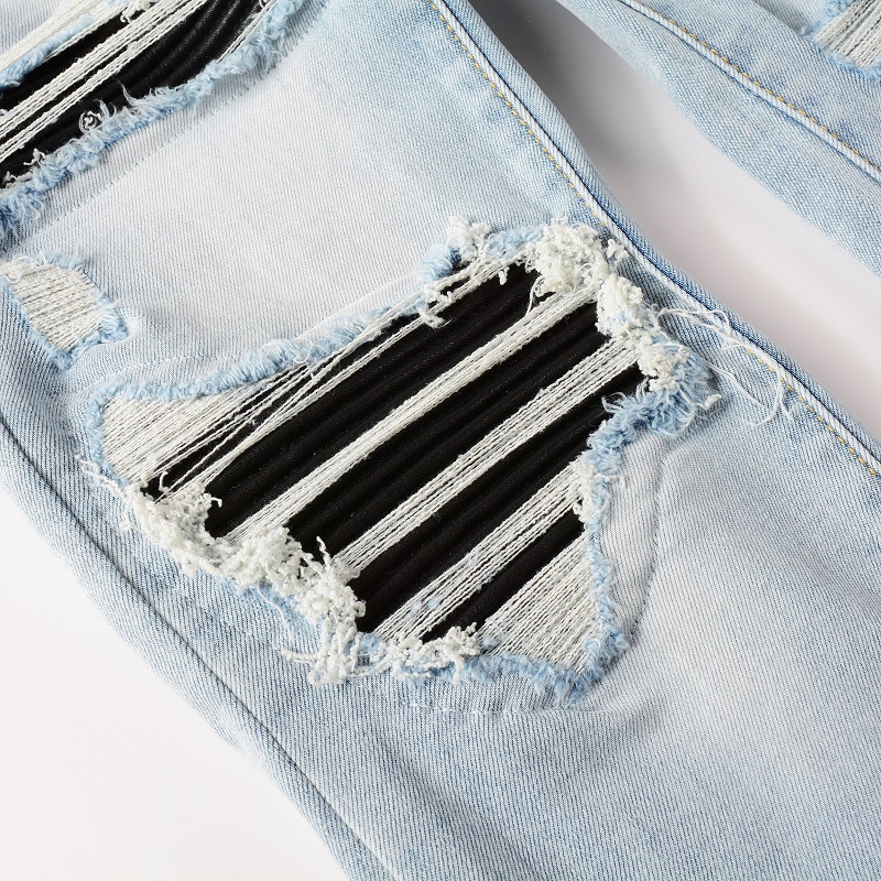 Celana jins pria lipit, celana - Skinny Jeans Ripped ulasan dan harga