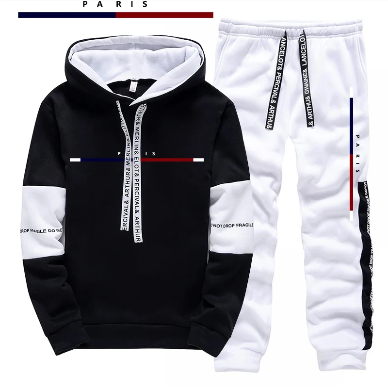 Setelan Pria Motif Cetak Paris - Men'S Fashion Hoodie ulasan dan harga