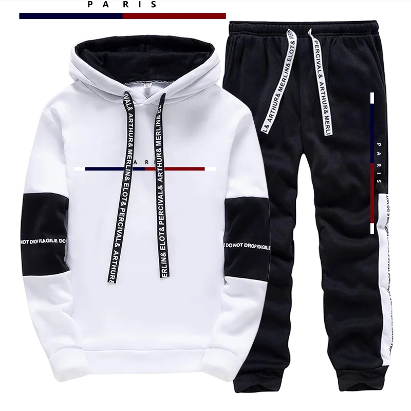 Setelan Pria Motif Cetak Paris - Men'S Fashion Hoodie ulasan dan harga